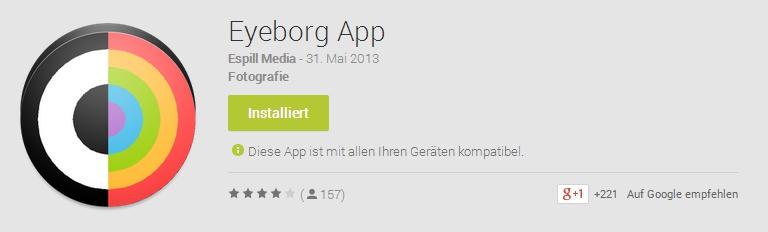 Neil Harbisson Eyeborg App im Google PlayStore