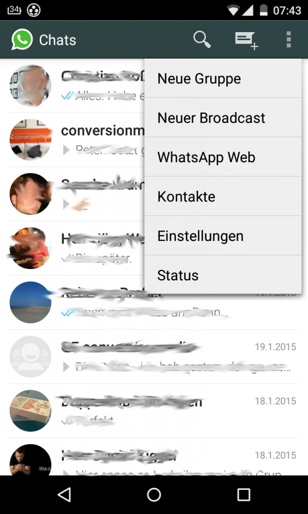 WhatsApp - Menü - WhatsApp Web